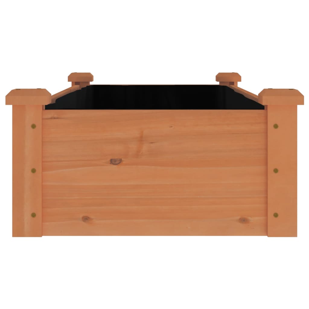 vidaXL Podwyższona rabata z wyściółką, brązowa, 120x45x25 cm, jodła