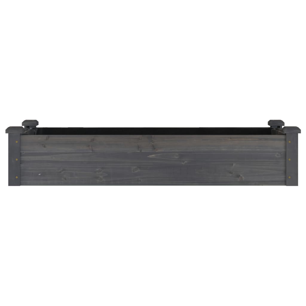 vidaXL Podwyższona rabata z wyściółką, szara, 120x45x25 cm, jodła
