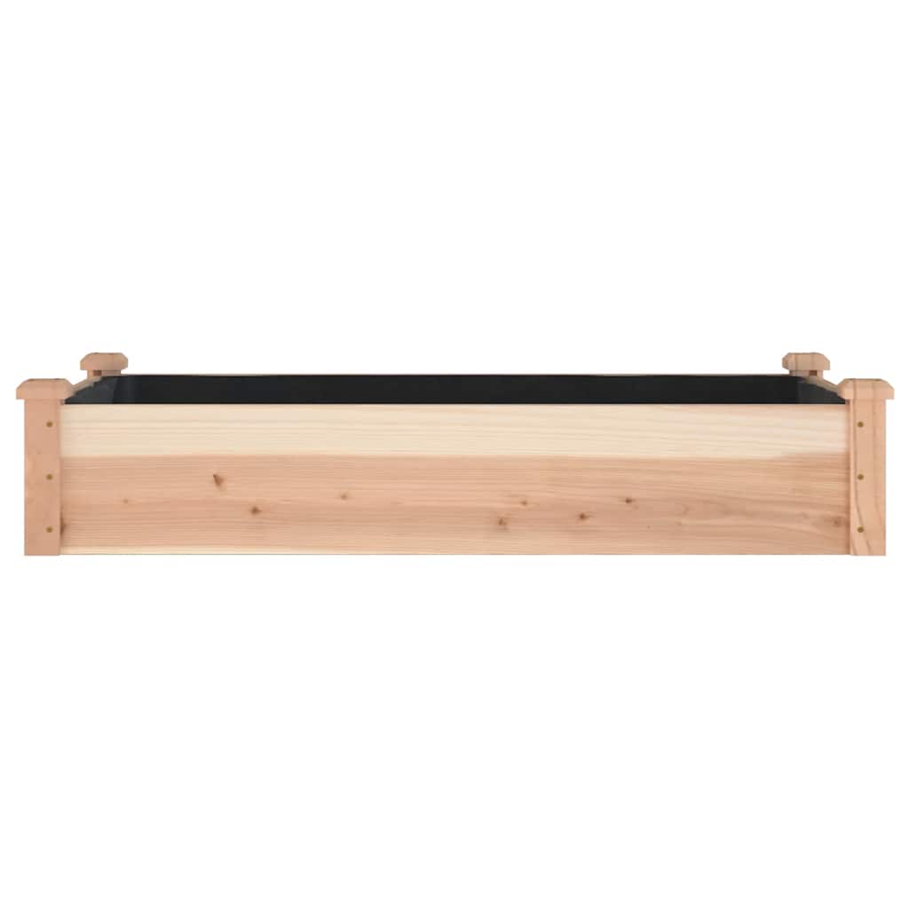 vidaXL Podwyższona rabata z wyściółką, 120x60x25 cm, drewno jodłowe