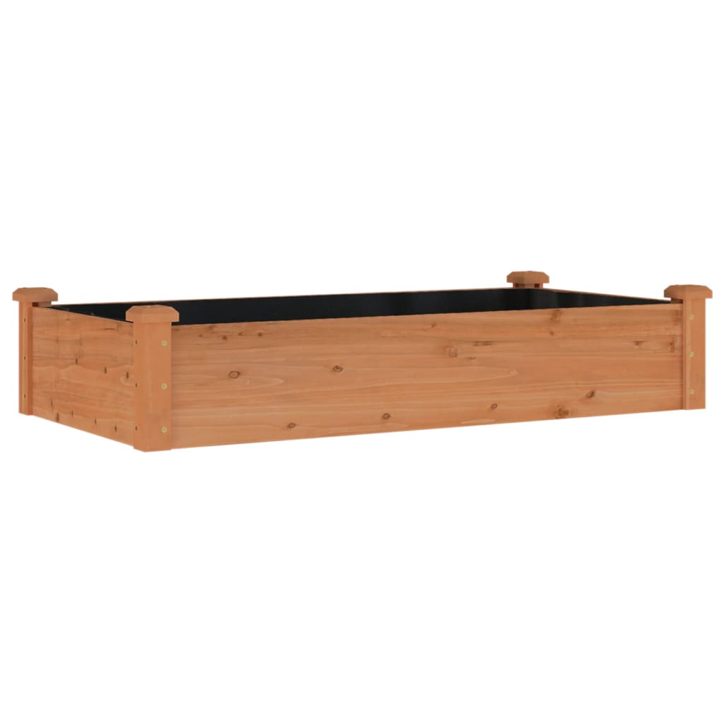 vidaXL Podwyższona rabata z wyściółką, brązowa, 120x60x25 cm, jodła