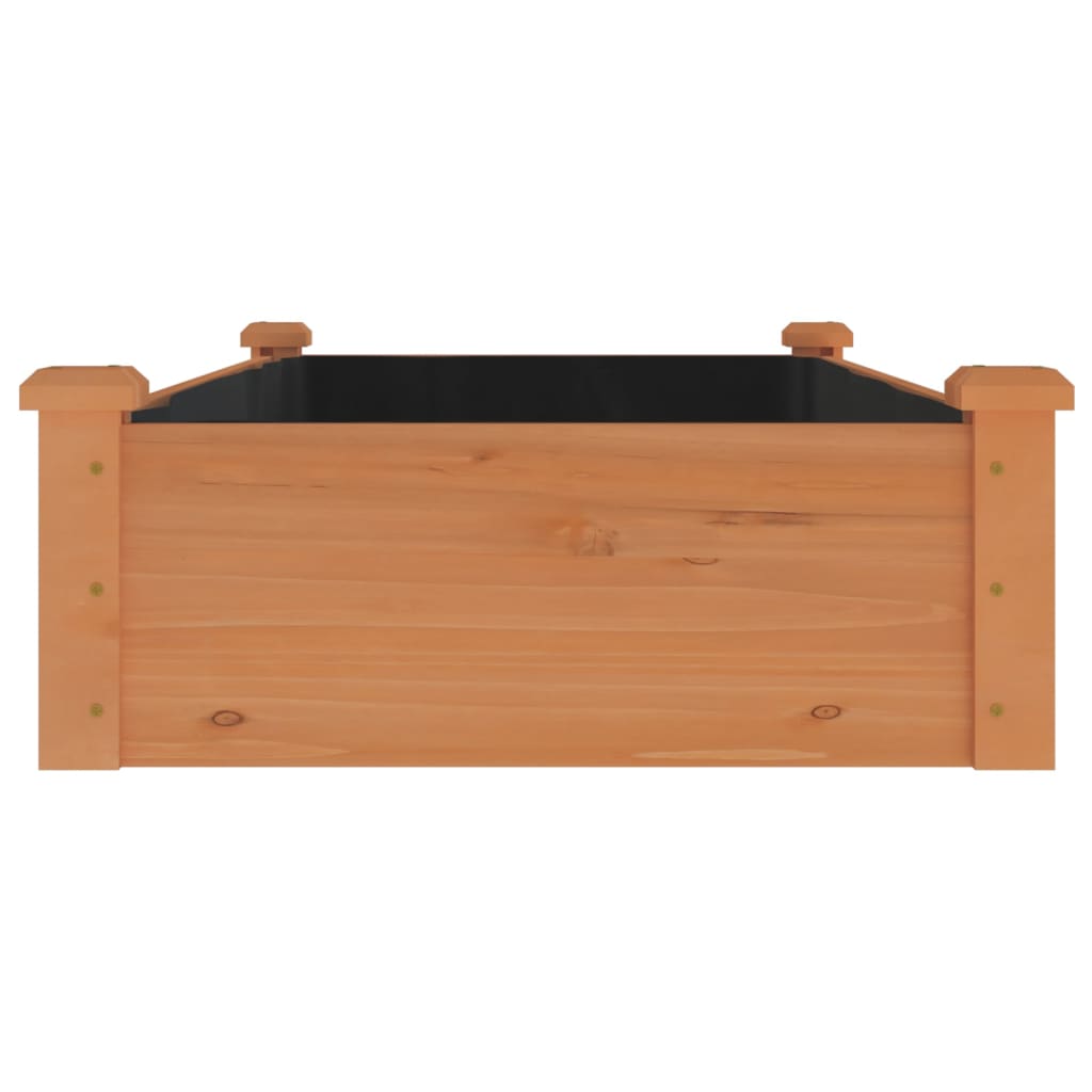 vidaXL Podwyższona rabata z wyściółką, brązowa, 120x60x25 cm, jodła