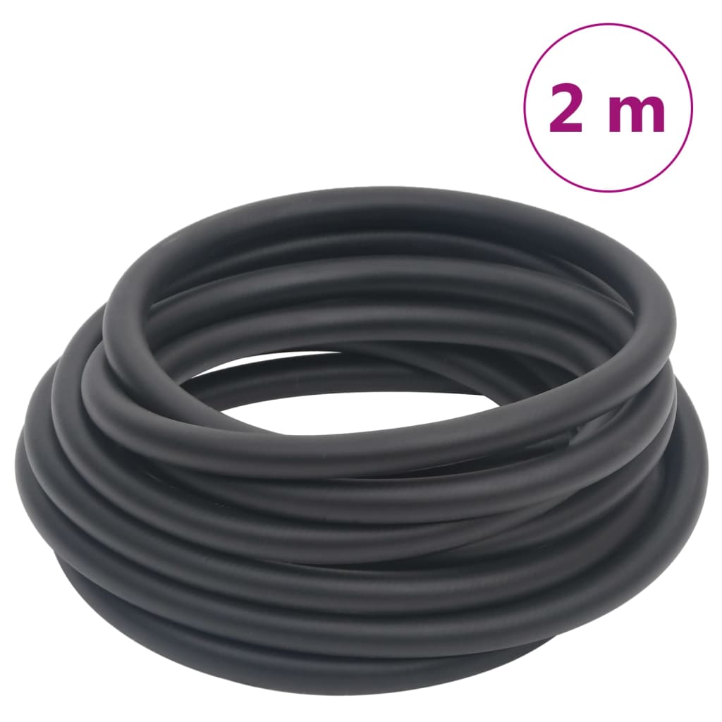 vidaXL Hybrydowy wąż pneumatyczny, czarny, 0,6", 2 m, guma i PVC