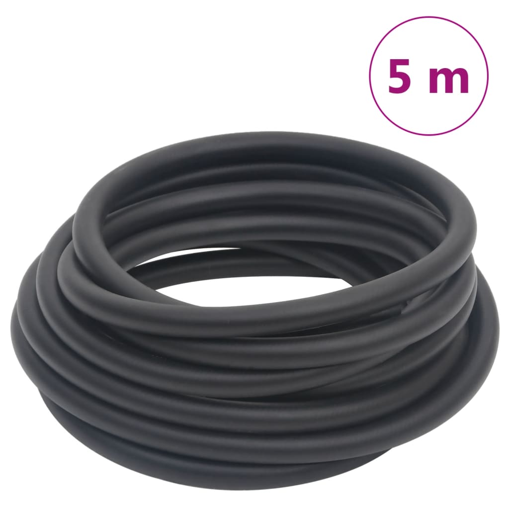 vidaXL Hybrydowy wąż pneumatyczny, czarny, 0,6", 5 m, guma i PVC