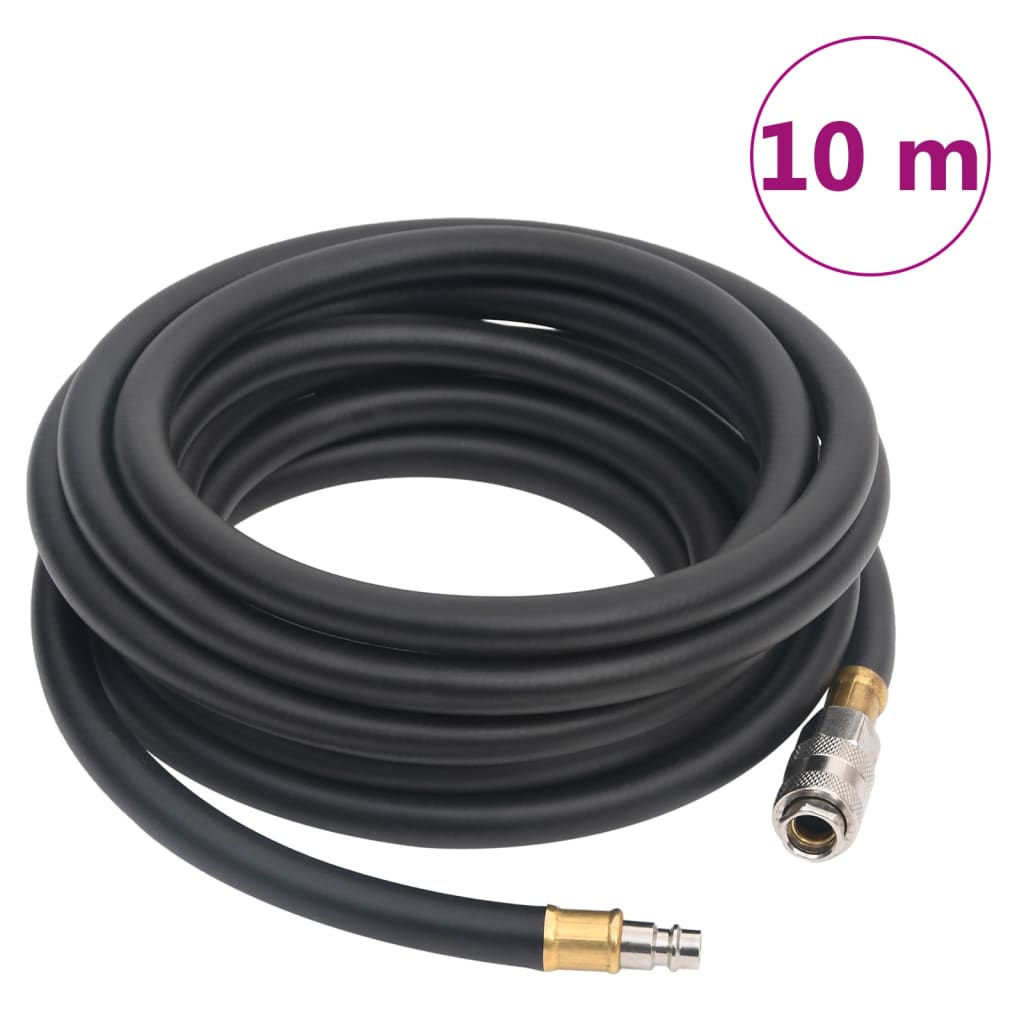 vidaXL Hybrydowy wąż pneumatyczny, czarny, 0,6", 10 m, guma i PVC