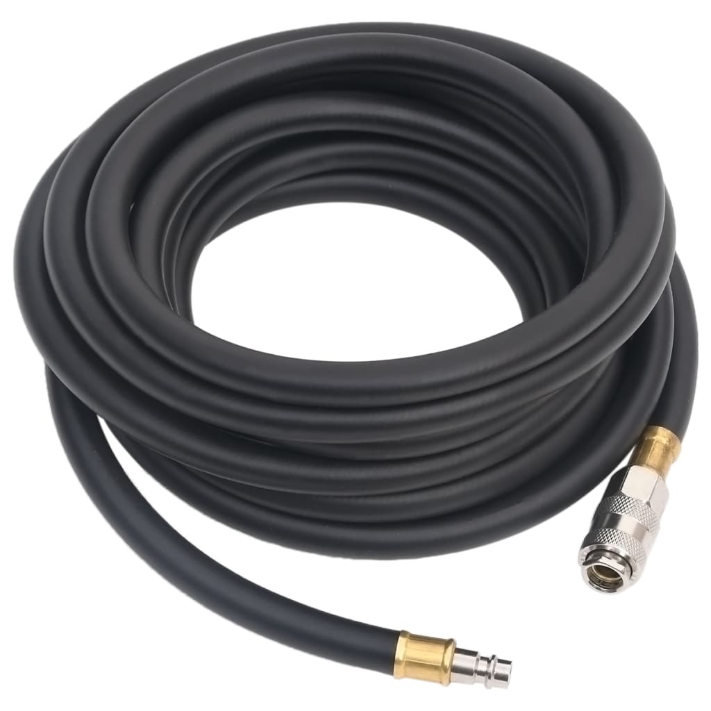 vidaXL Hybrydowy wąż pneumatyczny, czarny, 0,6", 10 m, guma i PVC