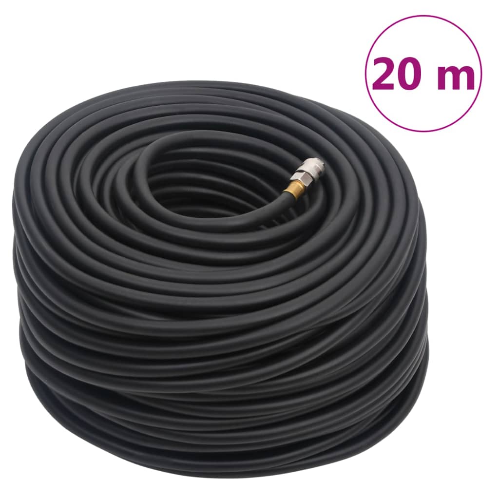vidaXL Hybrydowy wąż pneumatyczny, czarny, 0,6", 20 m, guma i PVC