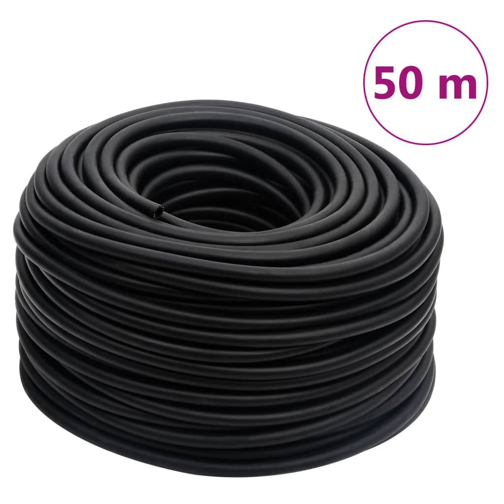 vidaXL Hybrydowy wąż pneumatyczny, czarny, 0,6", 50 m, guma i PVC