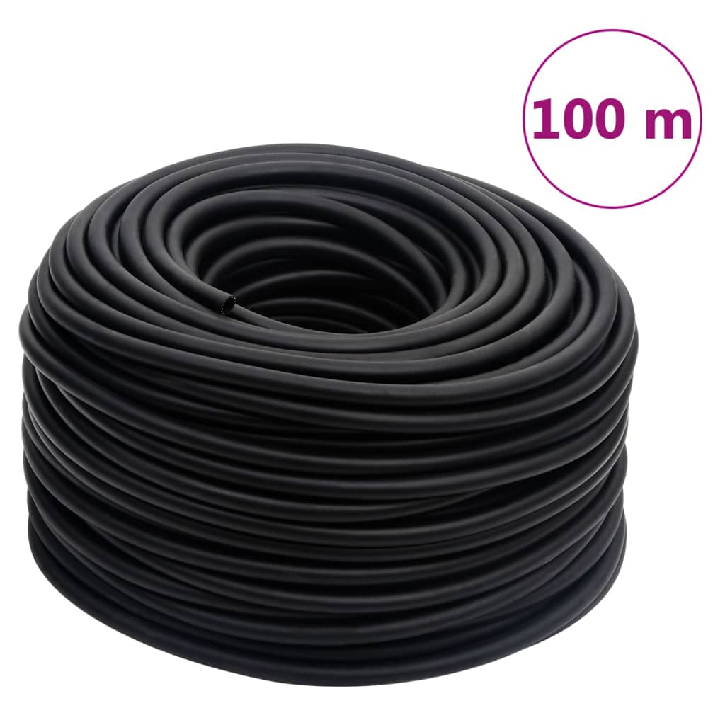 vidaXL Hybrydowy wąż pneumatyczny, czarny, 0,6", 100 m, guma i PVC