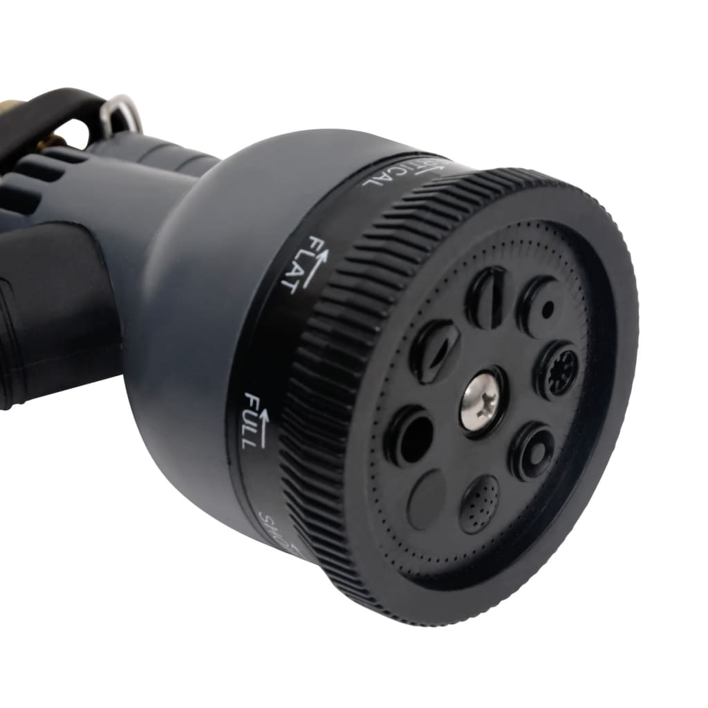 vidaXL Wąż ogrodowy z dyszą zraszającą, srebrny, 0,6", 7,5 m, stal