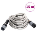 vidaXL Wąż ogrodowy z dyszą zraszającą, srebrny, 0,6", 15 m, stal