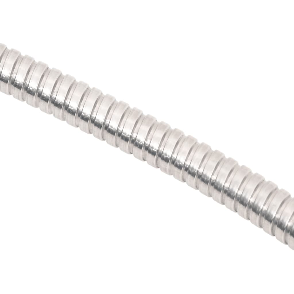 vidaXL Wąż ogrodowy z dyszą zraszającą, srebrny, 0,6", 15 m, stal