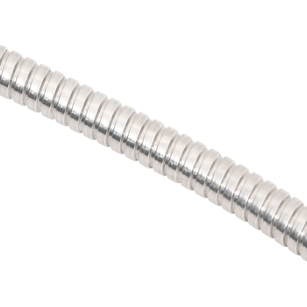 vidaXL Wąż ogrodowy z dyszą zraszającą, srebrny, 0,6", 30 m, stal