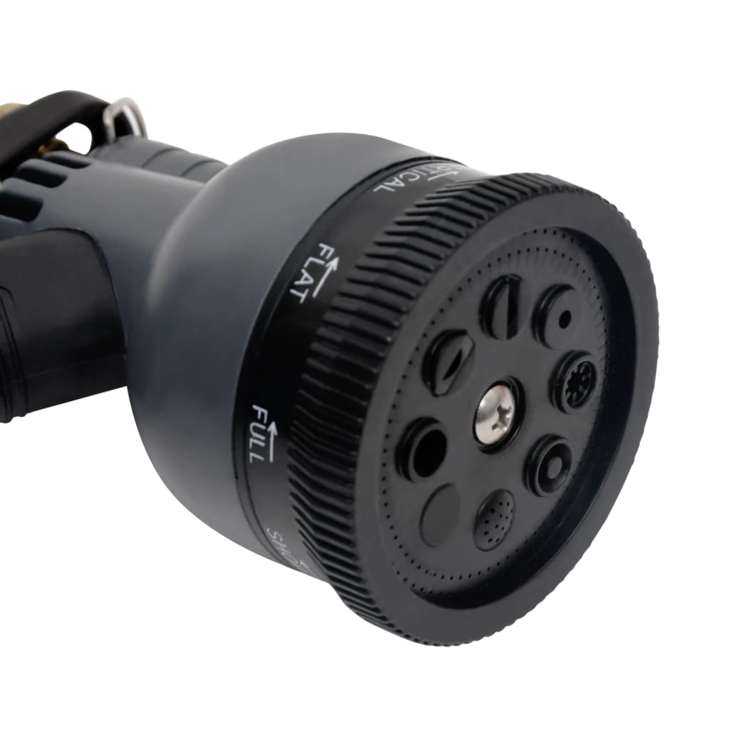 vidaXL Wąż ogrodowy z dyszą zraszającą, srebrny, 0,6", 30 m, stal