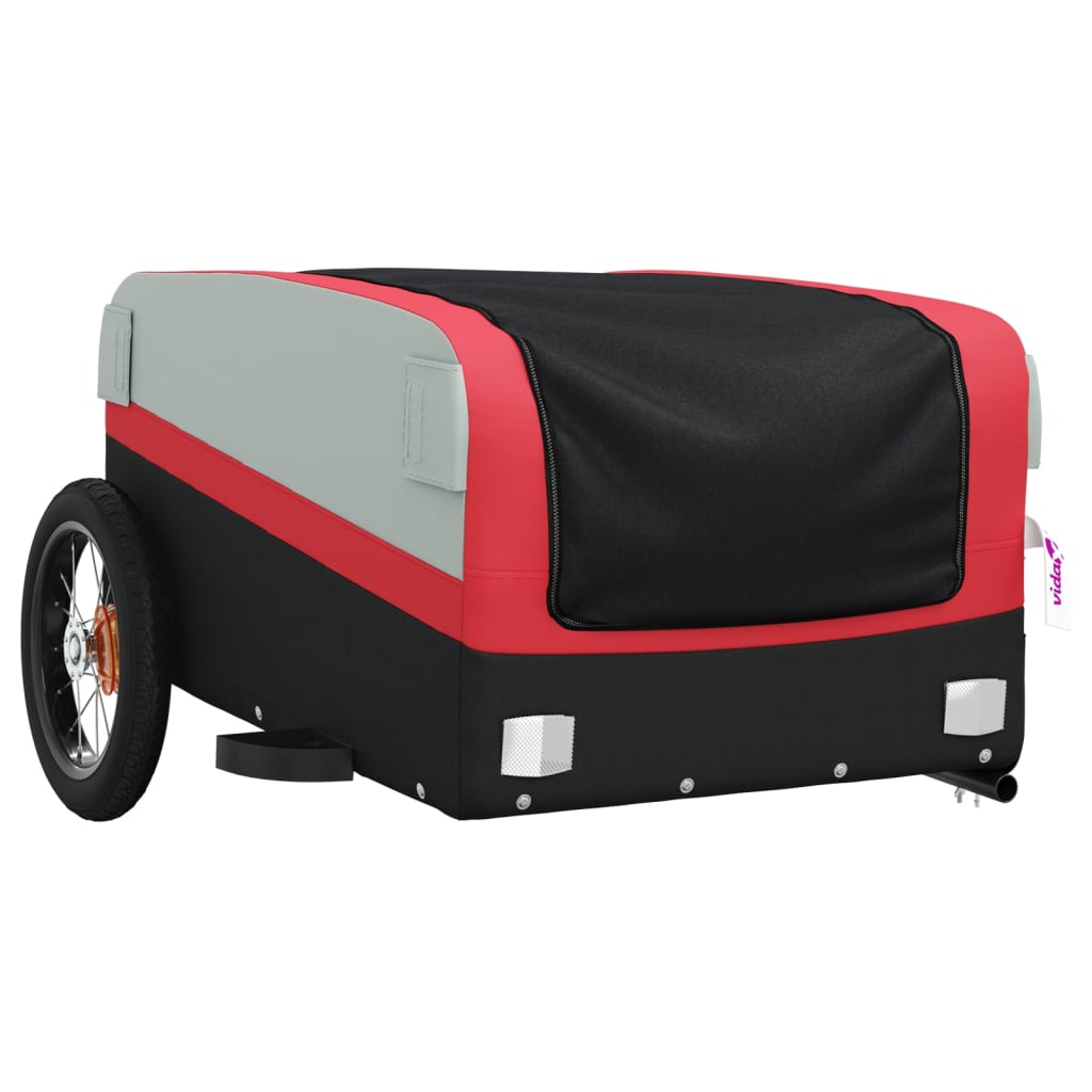 vidaXL Przyczepka rowerowa, czarno-czerwona, 30 kg, żelazo