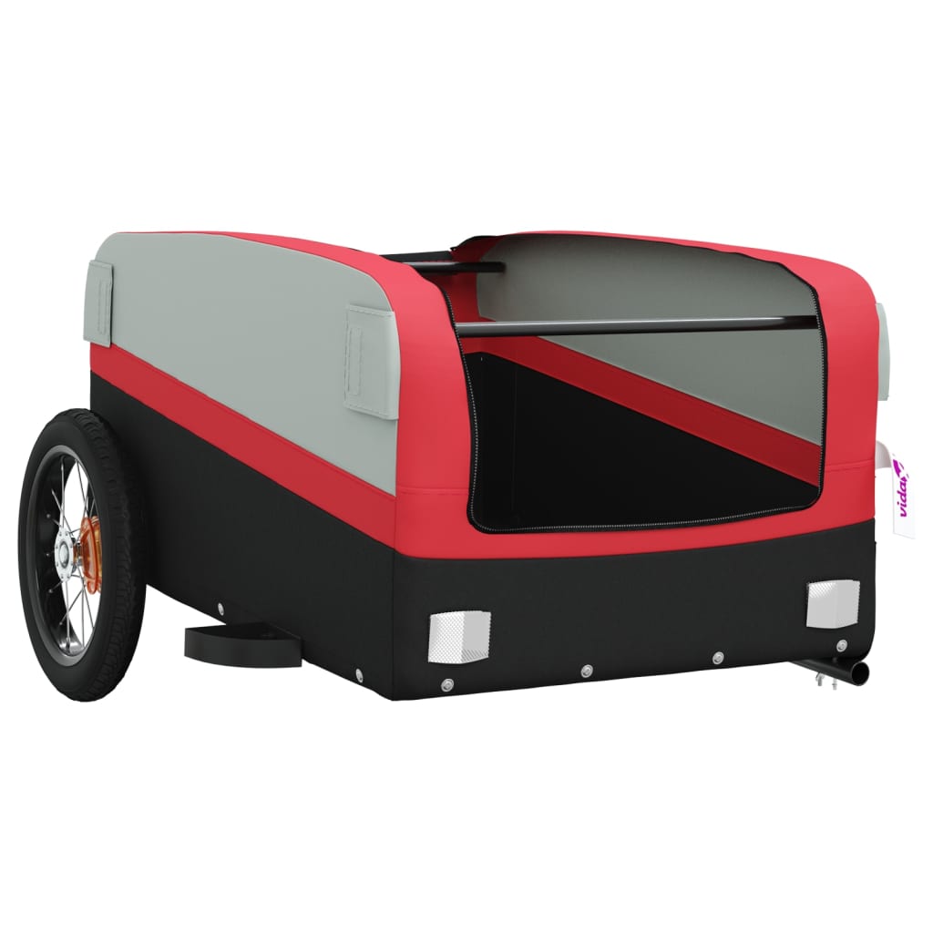 vidaXL Przyczepka rowerowa, czarno-czerwona, 30 kg, żelazo