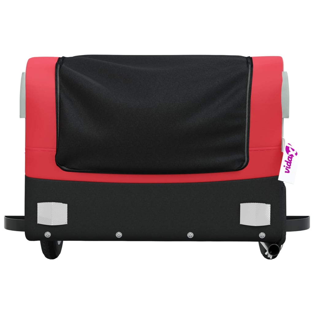 vidaXL Przyczepka rowerowa, czarno-czerwona, 30 kg, żelazo