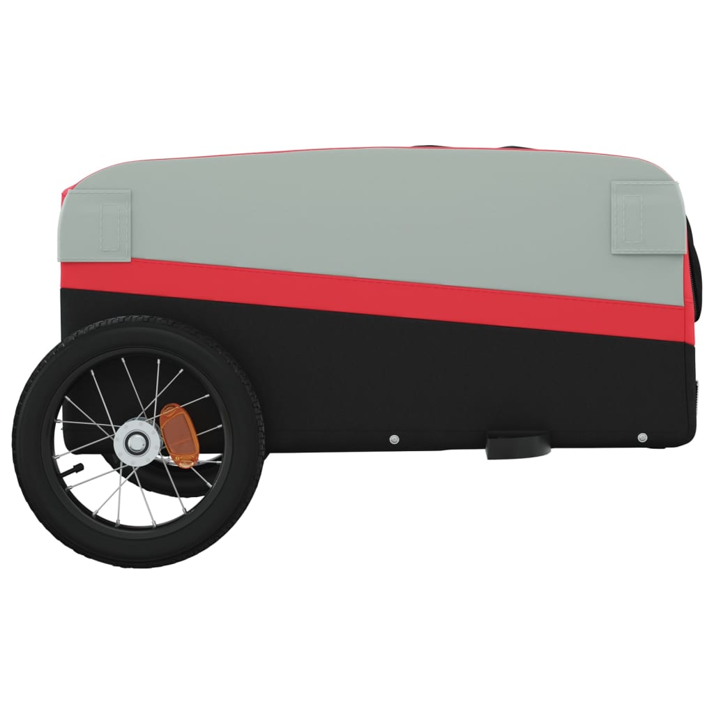 vidaXL Przyczepka rowerowa, czarno-czerwona, 30 kg, żelazo
