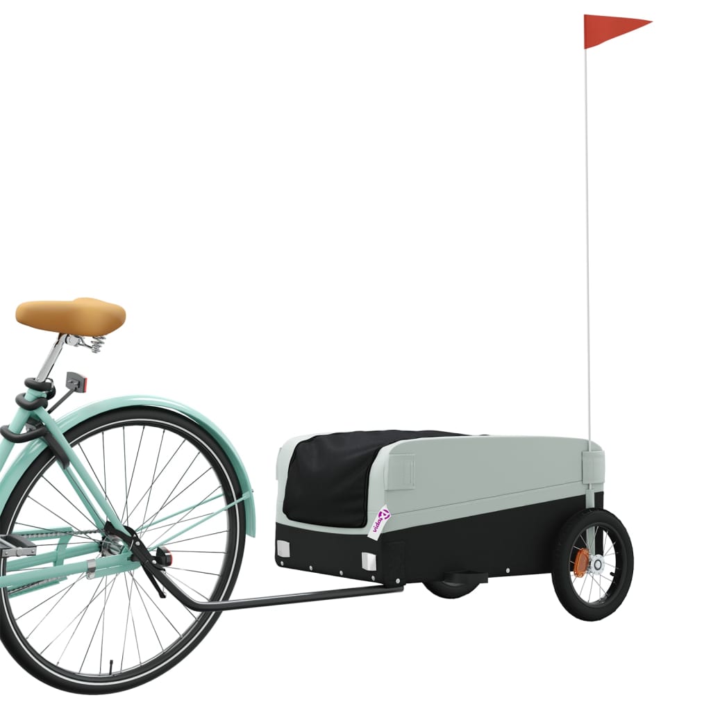 vidaXL Przyczepka rowerowa, czarno-szara, 30 kg, żelazo