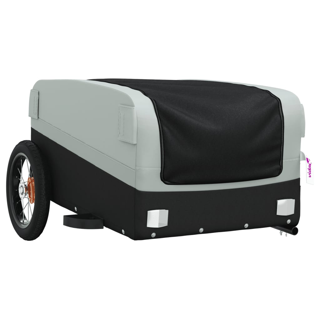 vidaXL Przyczepka rowerowa, czarno-szara, 30 kg, żelazo