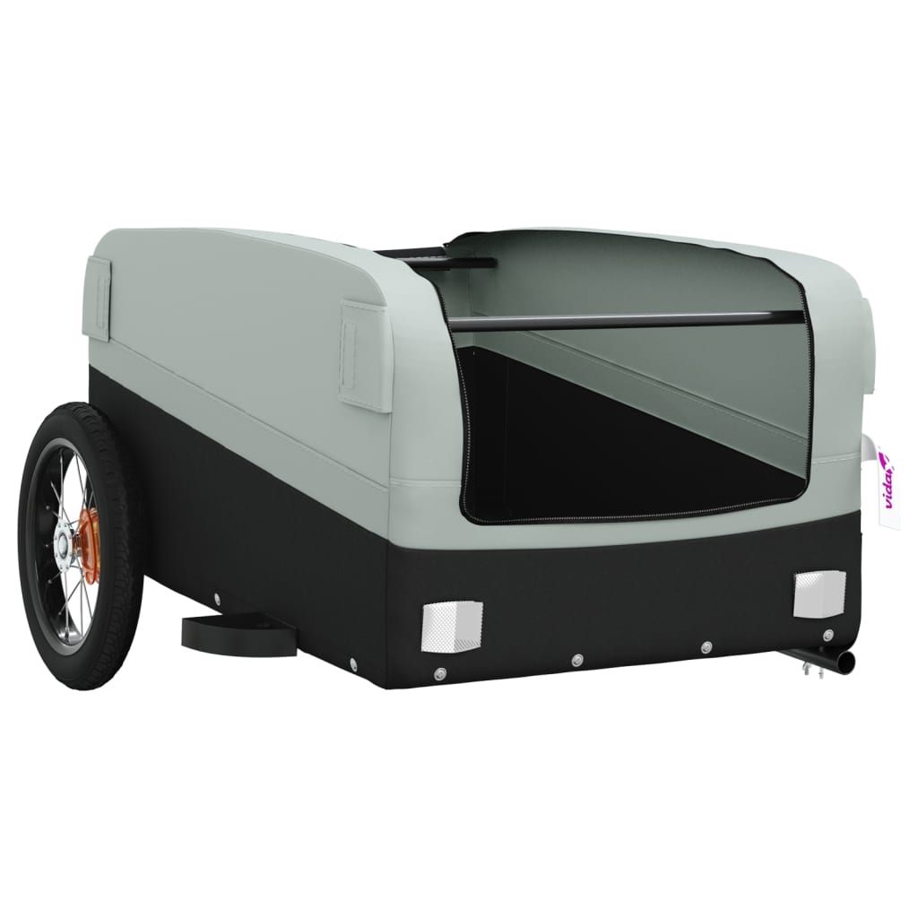 vidaXL Przyczepka rowerowa, czarno-szara, 30 kg, żelazo