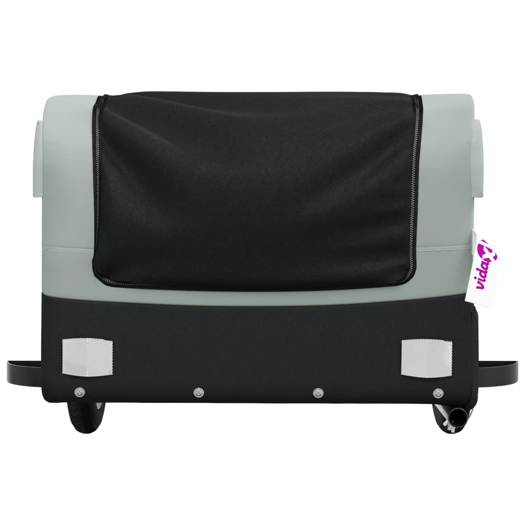 vidaXL Przyczepka rowerowa, czarno-szara, 30 kg, żelazo
