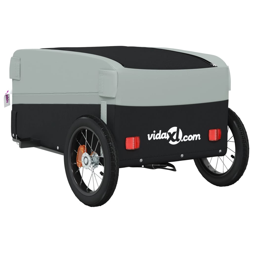 vidaXL Przyczepka rowerowa, czarno-szara, 30 kg, żelazo