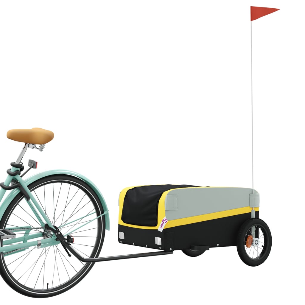 vidaXL Przyczepka rowerowa, czarno-żółta, 30 kg, żelazo