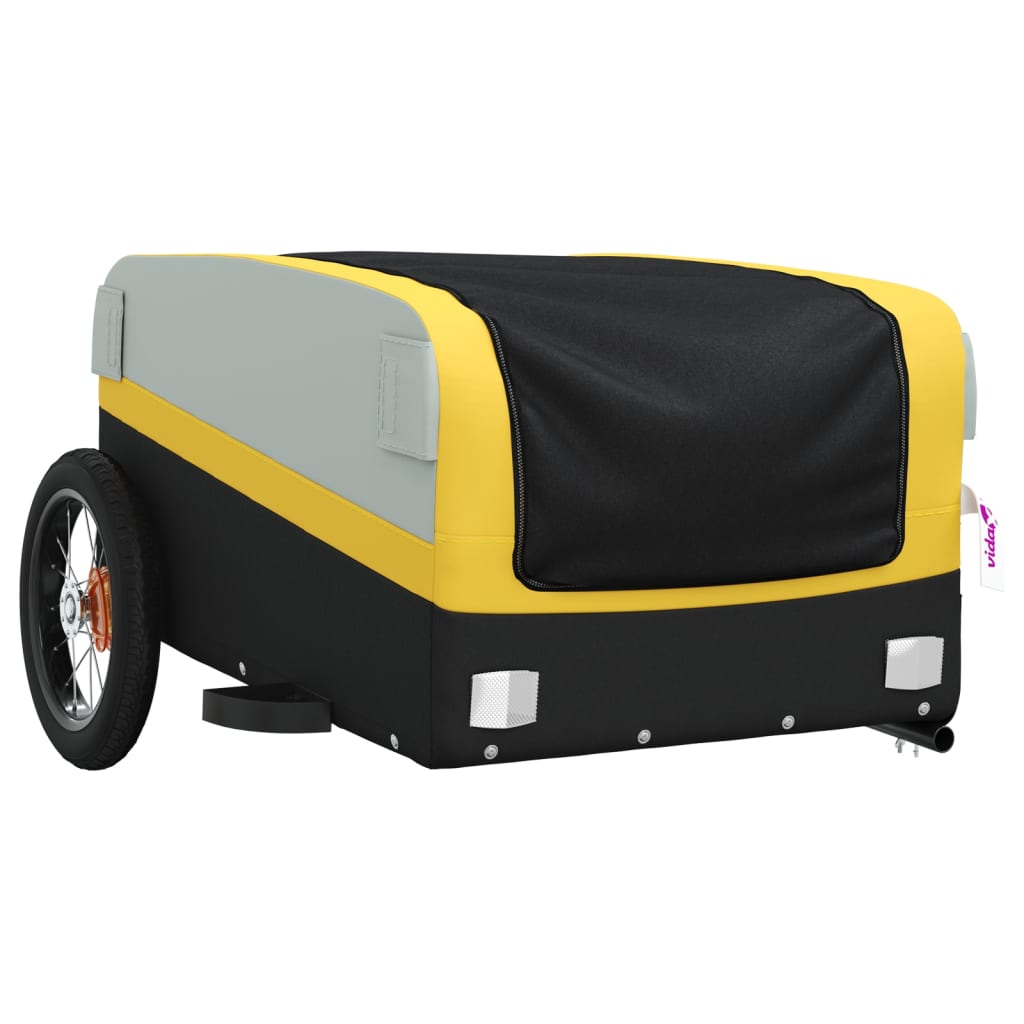 vidaXL Przyczepka rowerowa, czarno-żółta, 30 kg, żelazo