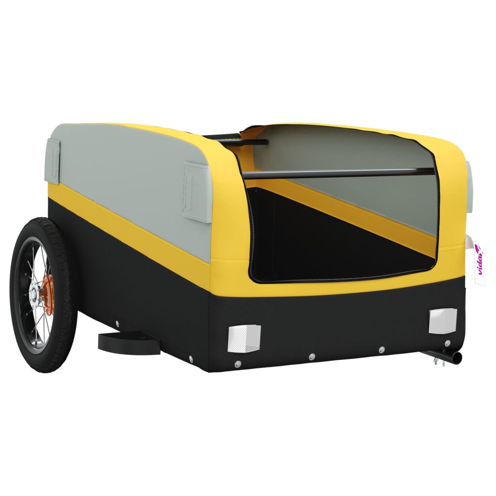 vidaXL Przyczepka rowerowa, czarno-żółta, 30 kg, żelazo
