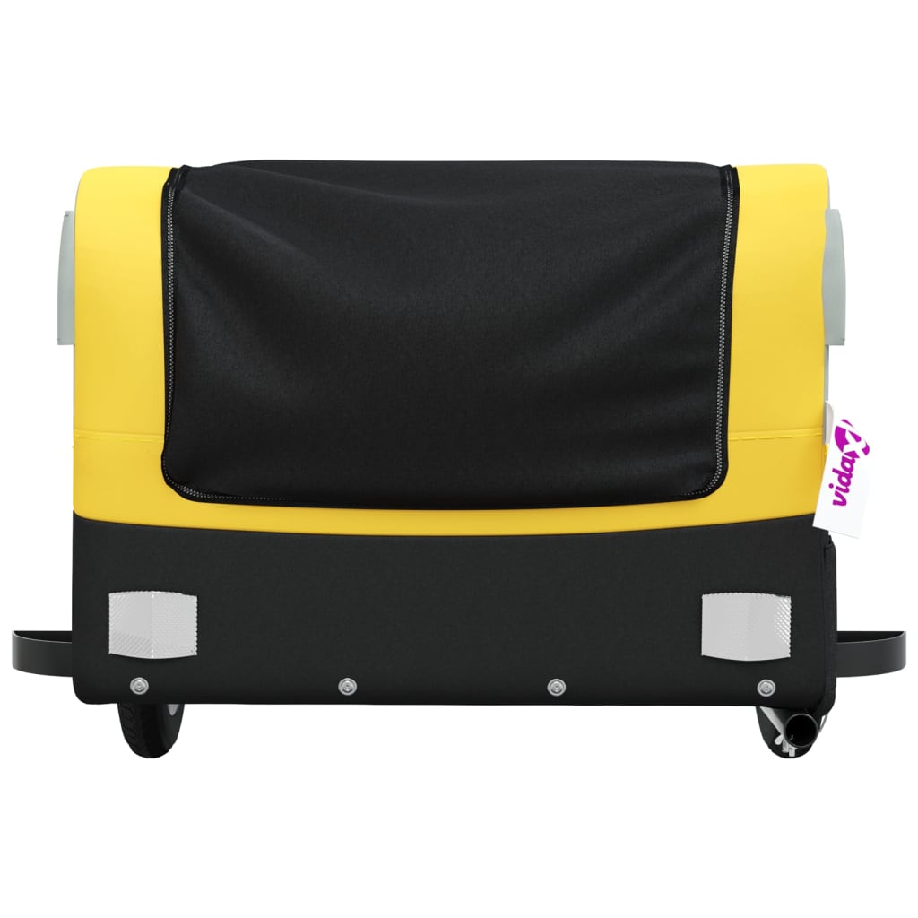 vidaXL Przyczepka rowerowa, czarno-żółta, 30 kg, żelazo