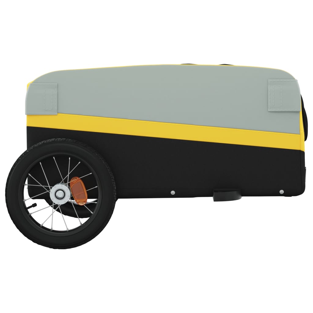 vidaXL Przyczepka rowerowa, czarno-żółta, 30 kg, żelazo