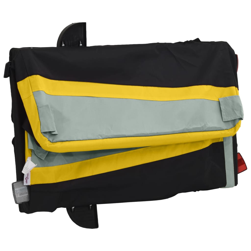 vidaXL Przyczepka rowerowa, czarno-żółta, 30 kg, żelazo