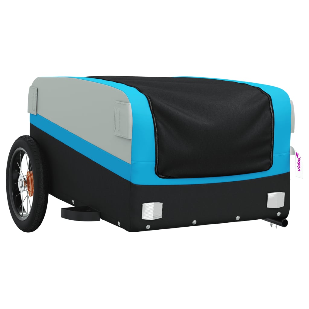 vidaXL Przyczepka rowerowa, czarno-niebieska, 30 kg, żelazo