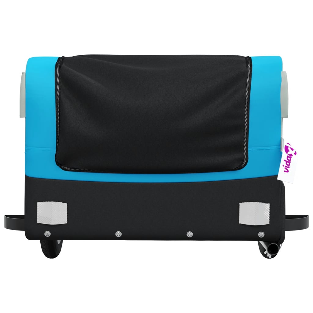 vidaXL Przyczepka rowerowa, czarno-niebieska, 30 kg, żelazo