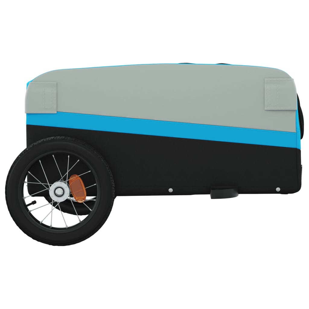 vidaXL Przyczepka rowerowa, czarno-niebieska, 30 kg, żelazo