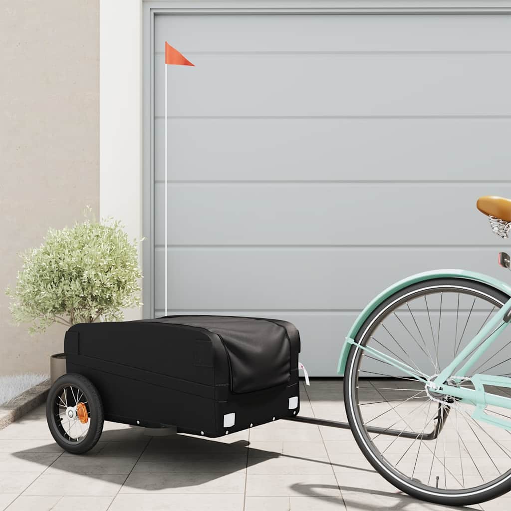 vidaXL Przyczepka rowerowa dla zwierząt, czarna, 30 kg, żelazo