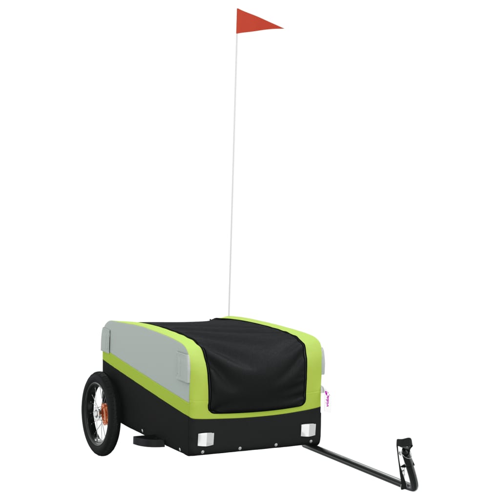 vidaXL Przyczepka rowerowa, czarno-zielona, 30 kg, żelazo