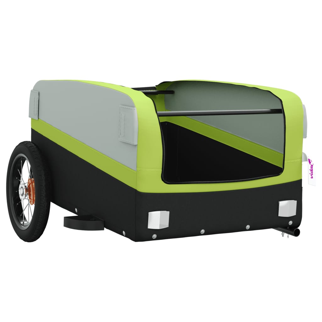 vidaXL Przyczepka rowerowa, czarno-zielona, 30 kg, żelazo