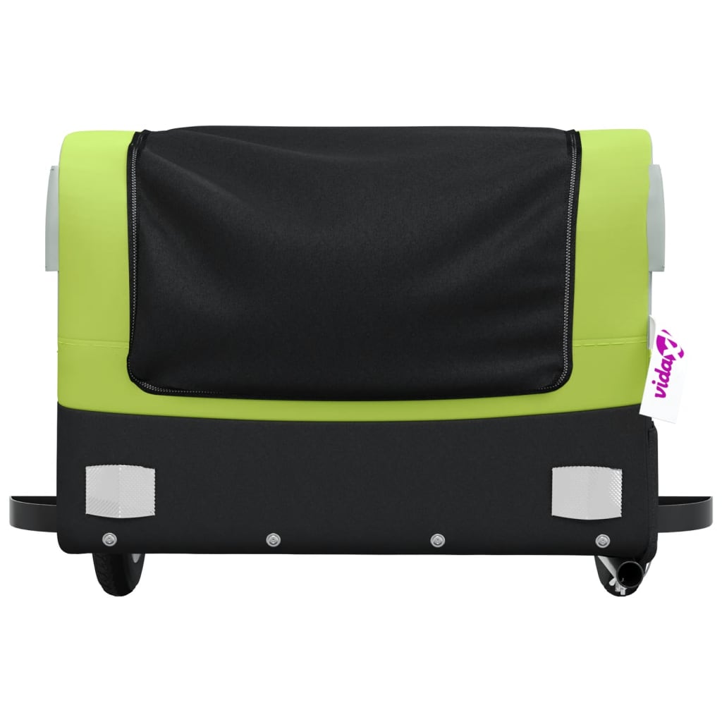 vidaXL Przyczepka rowerowa, czarno-zielona, 30 kg, żelazo