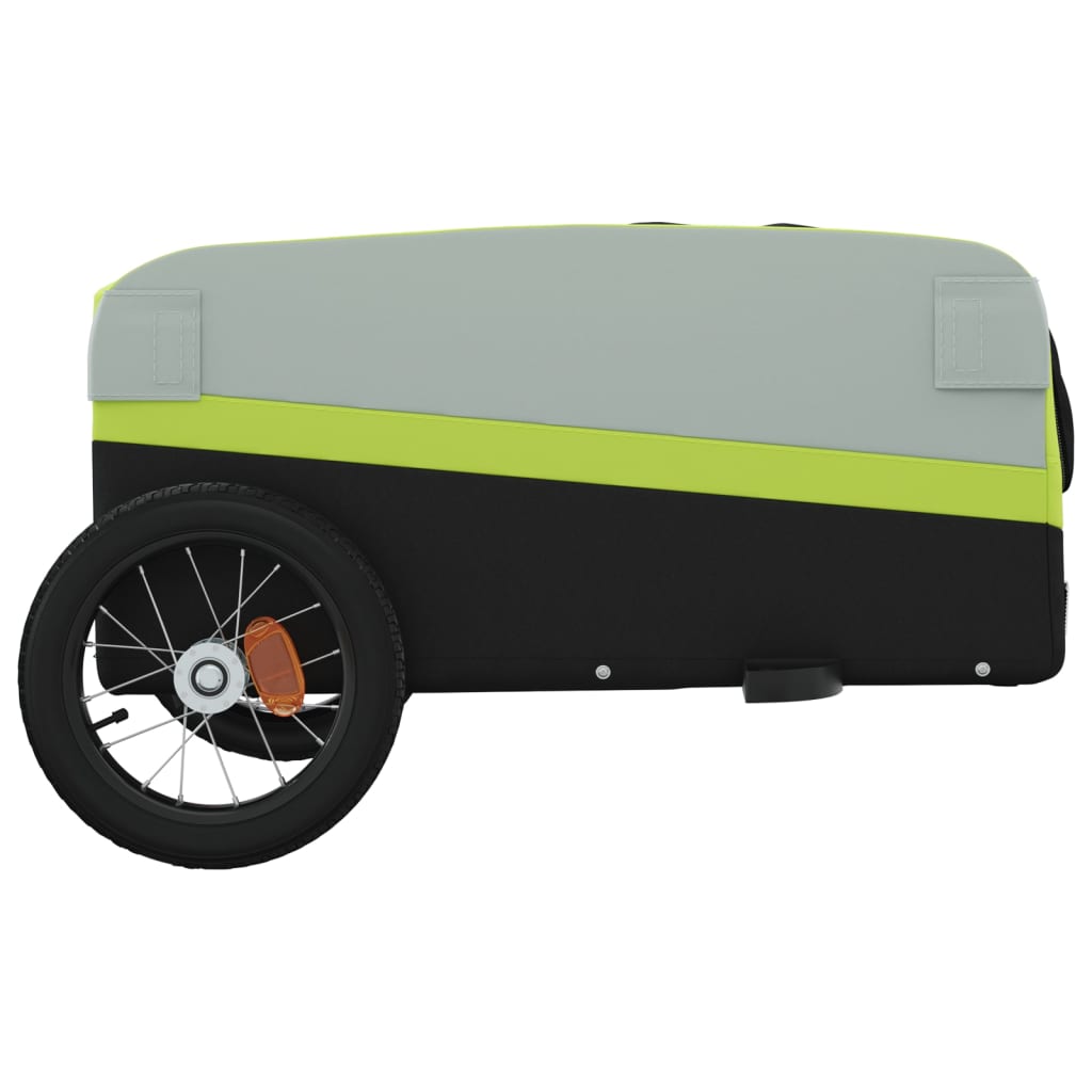 vidaXL Przyczepka rowerowa, czarno-zielona, 30 kg, żelazo