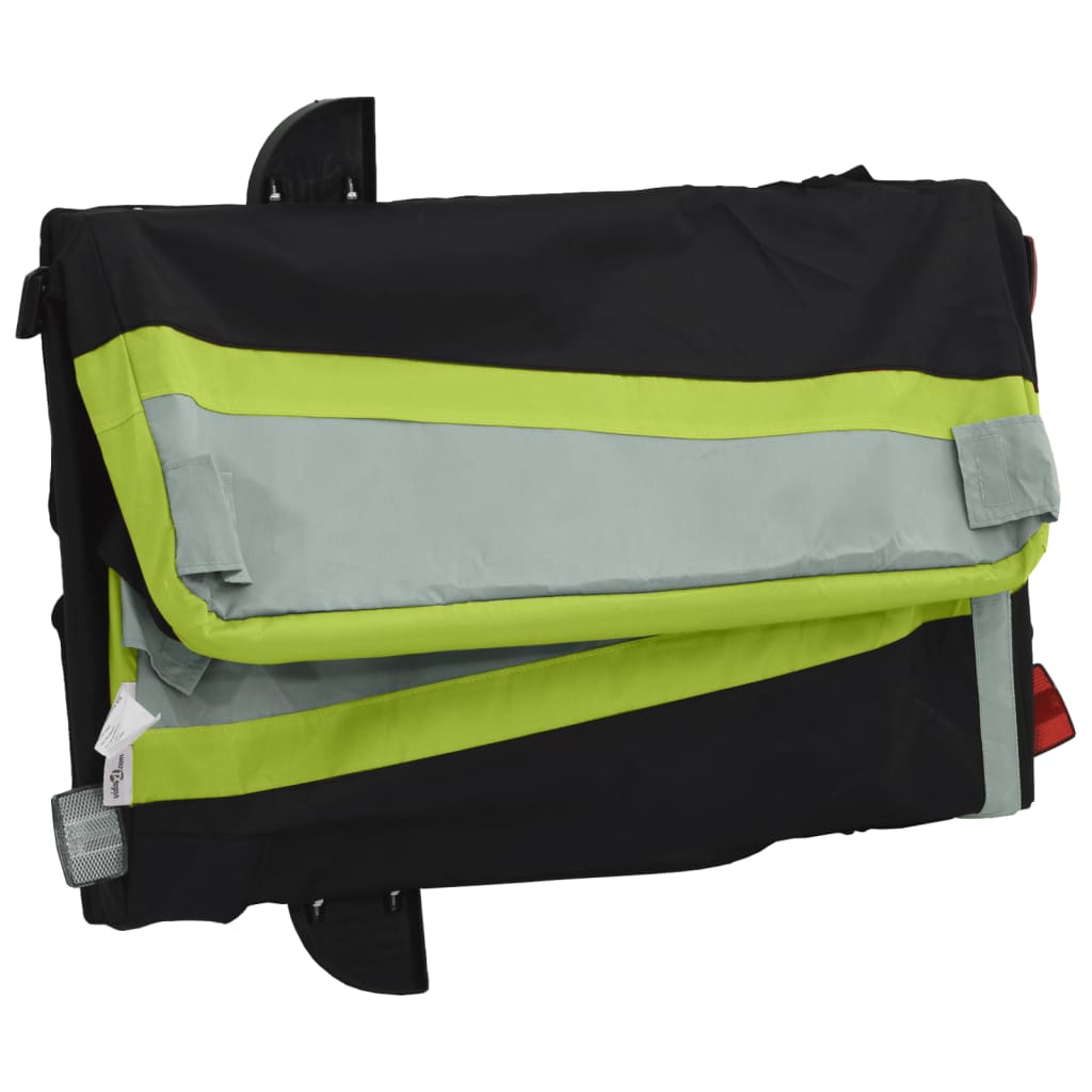 vidaXL Przyczepka rowerowa, czarno-zielona, 30 kg, żelazo