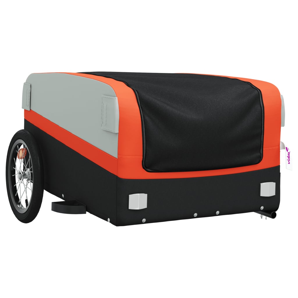 vidaXL Przyczepka rowerowa, czarno-pomarańczowa, 45 kg, żelazo