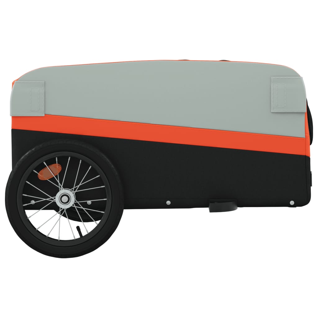 vidaXL Przyczepka rowerowa, czarno-pomarańczowa, 45 kg, żelazo