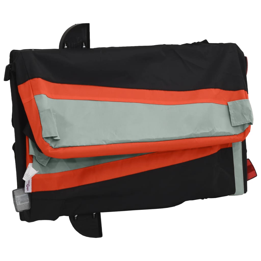 vidaXL Przyczepka rowerowa, czarno-pomarańczowa, 45 kg, żelazo