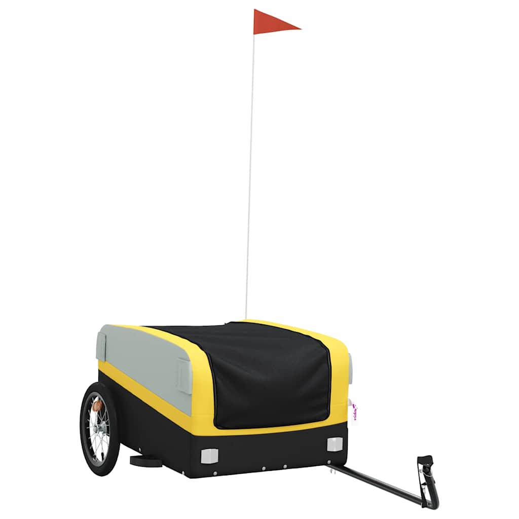 vidaXL Przyczepka rowerowa, czarno-żółta, 45 kg, żelazo