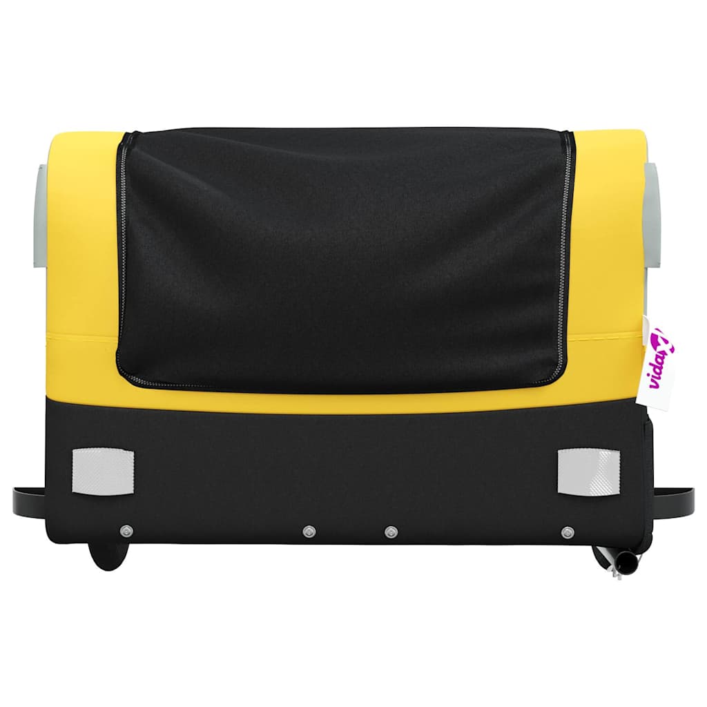 vidaXL Przyczepka rowerowa, czarno-żółta, 45 kg, żelazo