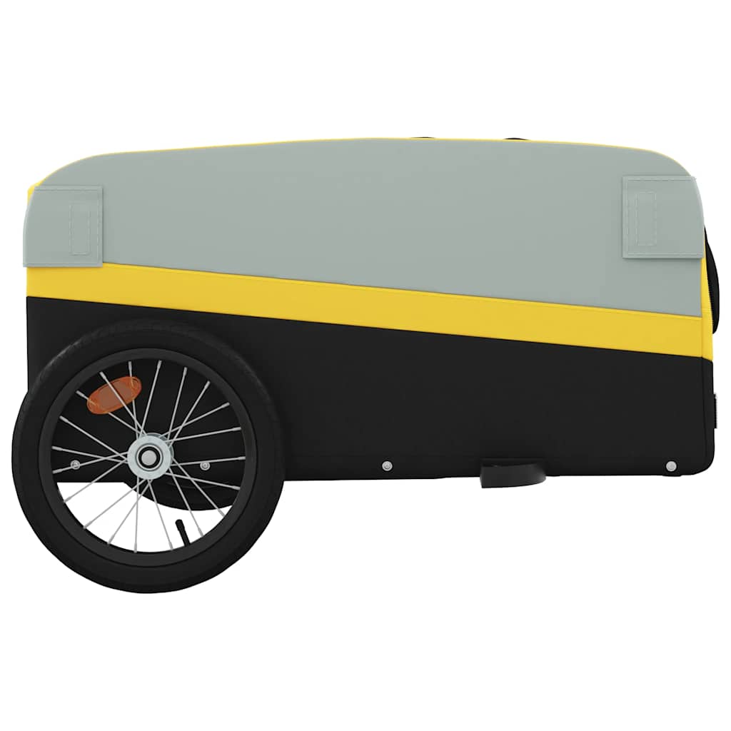 vidaXL Przyczepka rowerowa, czarno-żółta, 45 kg, żelazo