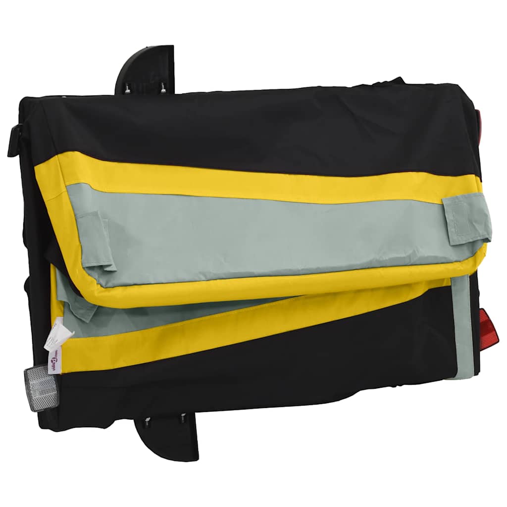 vidaXL Przyczepka rowerowa, czarno-żółta, 45 kg, żelazo