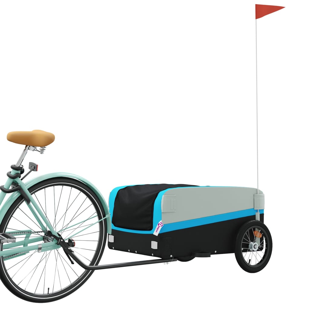 vidaXL Przyczepka rowerowa, czarno-niebieska, 45 kg, żelazo