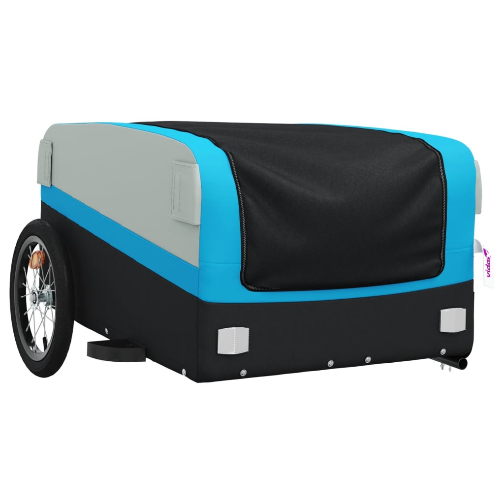 vidaXL Przyczepka rowerowa, czarno-niebieska, 45 kg, żelazo